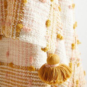 Anthropologie Plaid Ezra Yellow Throw 70"X50"